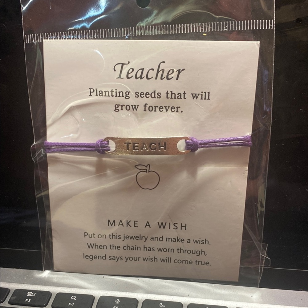 💜Purple and Silver 'Teach' Bracelet